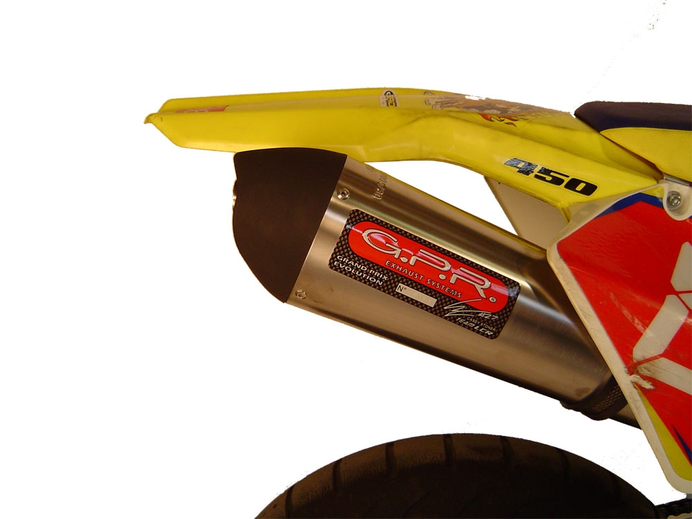 Scarico compatibile con Suzuki Rmz450 2008-2017, Gpe Ann. titanium, Scarico omologato, silenziatore con db killer estraibile e raccordo specifico