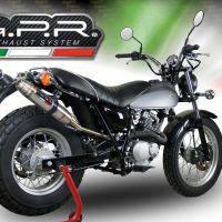 Exhaust compatible with Suzuki Rv 200 Van Van 2016-2017, Deeptone Inox, Homologated legal slip-on exhaust including removable db killer and link pipe 