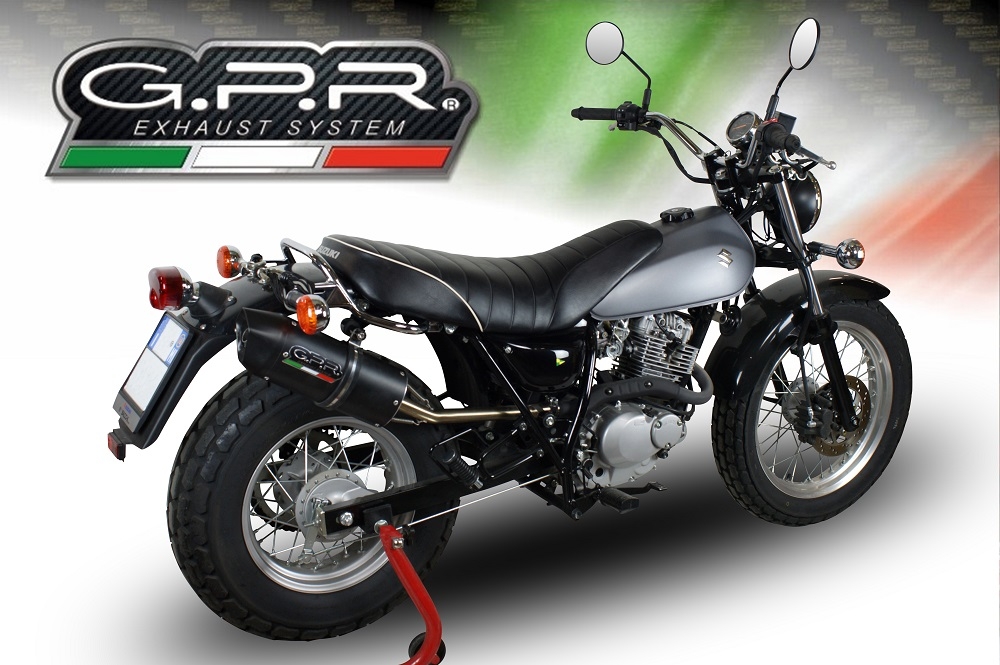 Exhaust compatible with Suzuki Rv 200 Van Van 2016-2017, Furore Nero, Homologated legal slip-on exhaust including removable db killer and link pipe 