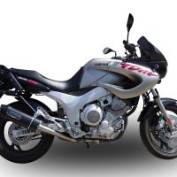 Exhaust compatible with Yamaha Tdm 850 1991-2001, Furore Nero, Homologated legal slip-on exhaust including removable db killer and link pipe 