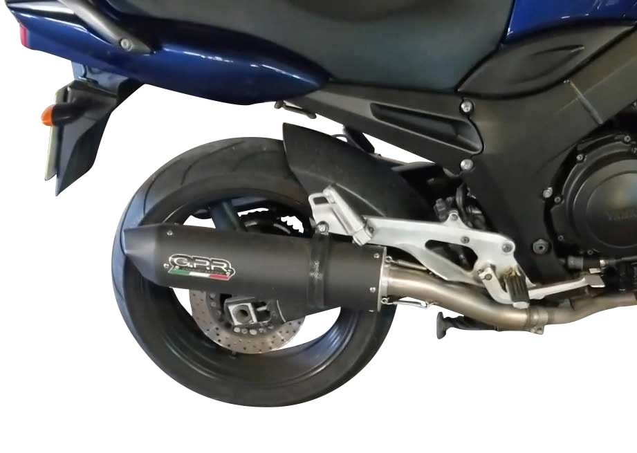 Scarico compatibile con Yamaha Tdm 900 2002-2014, Furore Nero, Coppia di terminali di scarico omologati, forniti con db killer removibili e raccordi specifici