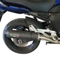Scarico compatibile con Yamaha Tdm 900 2002-2014, Furore Nero, Coppia di terminali di scarico omologati, forniti con db killer removibili e raccordi specifici