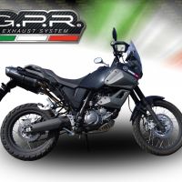 Scarico compatibile con Yamaha Xt 660 Z Teneré 2008-2016, Furore Nero, Coppia di terminali di scarico omologati, forniti con db killer removibili e raccordi specifici