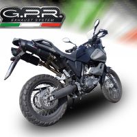 Scarico compatibile con Yamaha Xt 660 Z Teneré 2008-2016, Furore Nero, Coppia di terminali di scarico omologati, forniti con db killer removibili e raccordi specifici