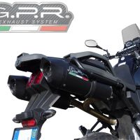 Scarico compatibile con Yamaha Xt 660 Z Teneré 2008-2016, Furore Nero, Coppia di terminali di scarico omologati, forniti con db killer removibili e raccordi specifici