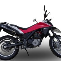 Scarico compatibile con Husqvarna TERRA - STRADA TR 650 2013-2015, Furore Nero, Coppia di terminali di scarico omologati, forniti con db killer removibili e raccordi specifici