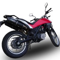 Scarico compatibile con Husqvarna TERRA - STRADA TR 650 2013-2015, Furore Nero, Coppia di terminali di scarico omologati, forniti con db killer removibili e raccordi specifici
