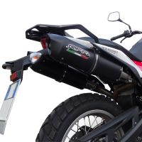 Scarico compatibile con Husqvarna TERRA - STRADA TR 650 2013-2015, Furore Nero, Coppia di terminali di scarico omologati, forniti con db killer removibili e raccordi specifici