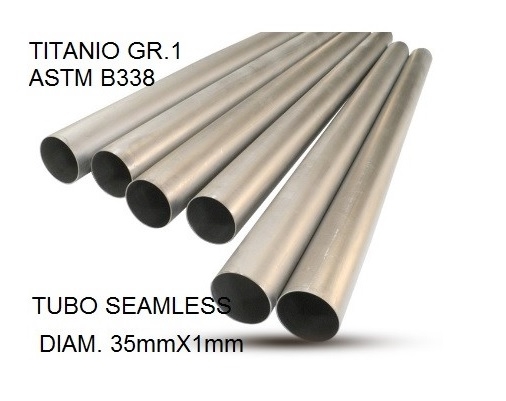 Scarico compatibile con Cafè Racer Cafè Racer 1-, Tubo titanio seamless D. 35mm X 1mm L.1000mm, 
