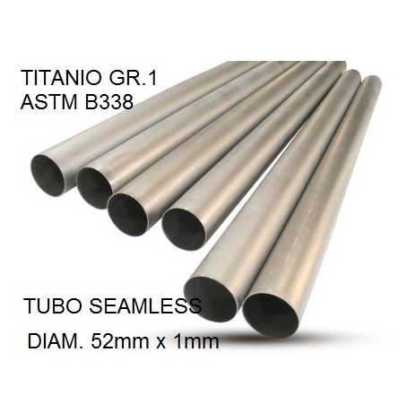 Scarico compatibile con Cafè Racer Cafè Racer 1-, Tubo titanio seamless D. 52mm X 1mm L.1000mm, 