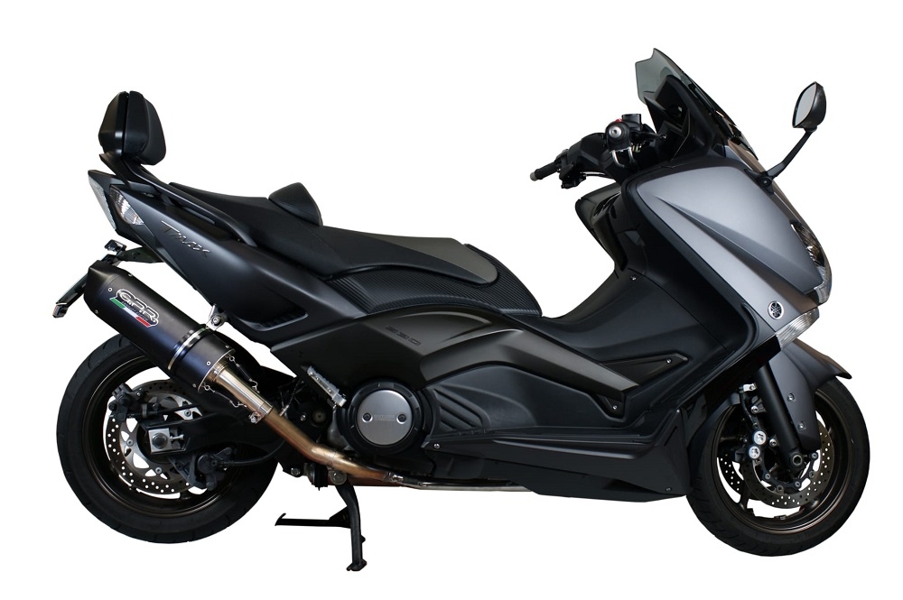 GPR exhaust compatible with  Yamaha T-Max 500 2001-2011, Furore Nero, Racing full system exhaust, including removable db killer 
