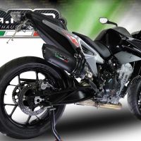 Exhaust compatible with Ktm Duke 790 2021-2024, Furore Evo4 Nero, Homologated legal slip-on exhaust including removable db killer and link pipe 