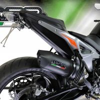 Exhaust compatible with Ktm Duke 790 2021-2024, Furore Evo4 Nero, Homologated legal slip-on exhaust including removable db killer and link pipe 