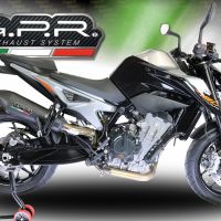 Exhaust compatible with Ktm Duke 790 2021-2024, GP Evo4 Black Titanium, Homologated legal slip-on exhaust including removable db killer and link pipe 