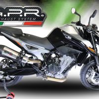 Exhaust compatible with Ktm Duke 790 2021-2024, GP Evo4 Titanium, Homologated legal slip-on exhaust including removable db killer and link pipe 