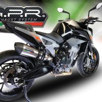 Scarico compatibile con Ktm Duke 790 2021-2023, GP Evo4 Titanium, Scarico omologato, silenziatore con db killer estraibile e raccordo specifico