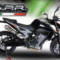 Exhaust compatible with Ktm Duke 790 2021-2024, Powercone Evo, Homologated legal slip-on exhaust including removable db killer and link pipe 