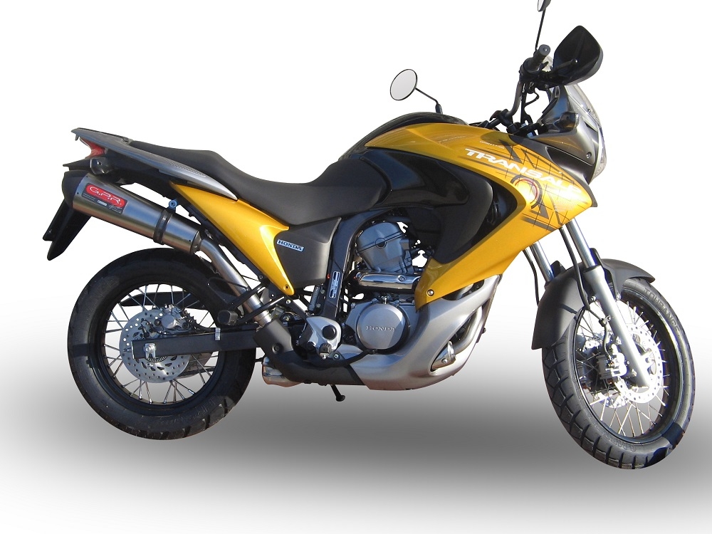 Exhaust compatible with Honda Transalp Xl 700 V 2007-2014, Gpe Ann. titanium, Homologated legal slip-on exhaust including removable db killer and link pipe 