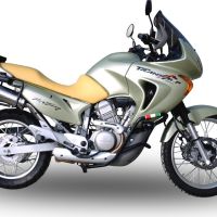 Scarico compatibile con Honda Transalp XL 650 V 2000-2006, Trioval, Scarico omologato, silenziatore con db killer estraibile e raccordo specifico