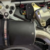 Exhaust system compatible with Honda Transalp Xl 600 V 1996-1999, Ghisa , Homologated legal slip-on exhaust including removable db killer and link pipe 