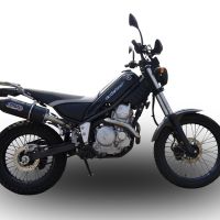 Scarico compatibile con Yamaha Tricker 250 2005-2008, Furore Nero, Scarico omologato, silenziatore con db killer estraibile e raccordo specifico