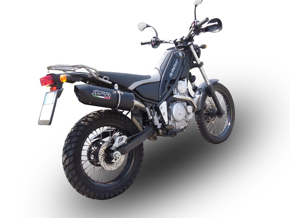 Scarico compatibile con Yamaha Tricker 250 2005-2008, Furore Nero, Scarico omologato, silenziatore con db killer estraibile e raccordo specifico