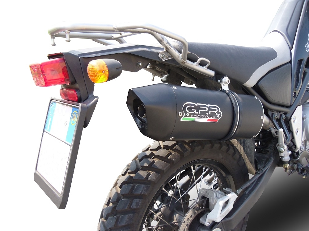 Scarico compatibile con Yamaha Tricker 250 2005-2008, Furore Nero, Scarico omologato, silenziatore con db killer estraibile e raccordo specifico