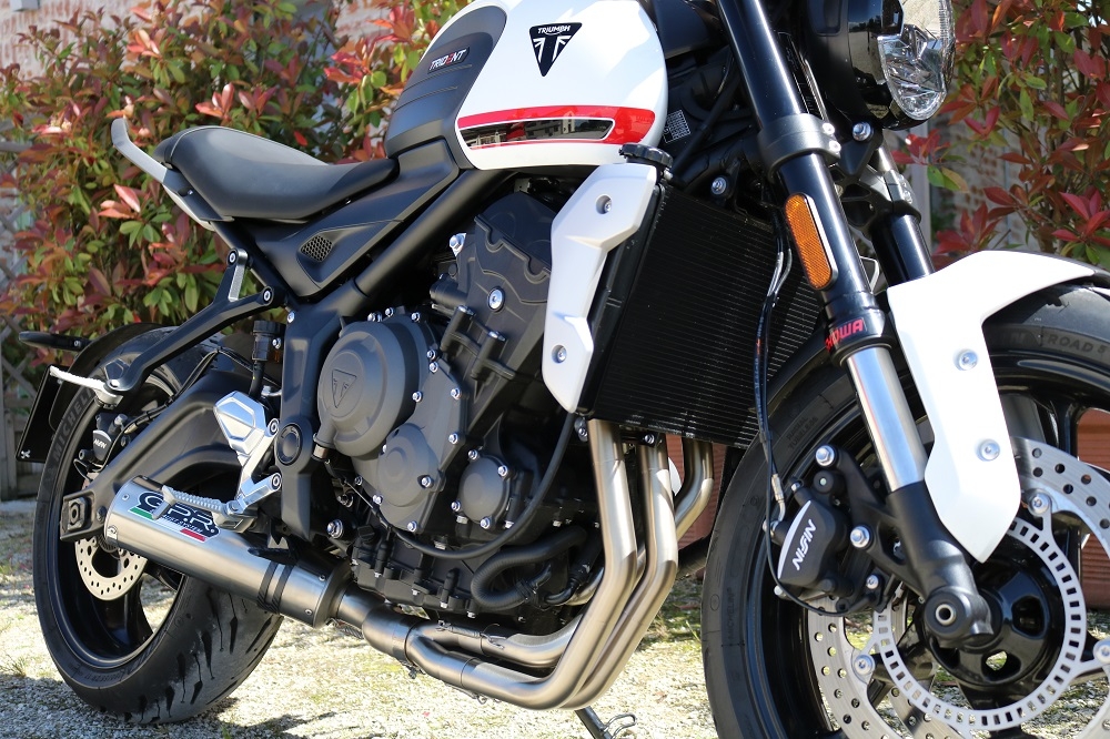 Exhaust compatible with Triumph Trident 660 2021-2024, M3 Inox , Racing full system exhaust, including removable db killer 