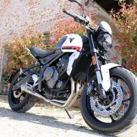 Scarico compatibile con Triumph Trident 660 2021-2024, Powercone Evo, Scarico completo racing, fornito con db killer estraibile e collettore, non conforme per uso stradale