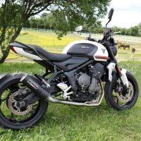 Scarico compatibile con Triumph Trident 660 2021-2024, M3 Black Titanium, Scarico completo omologato,fornito con db killer estraibile,catalizzatore e collettore