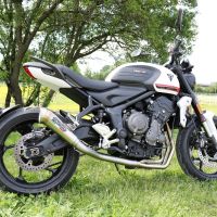 Exhaust compatible with Triumph Trident 660 2021-2024, Powercone Evo, Homologated legal full system exhaust, including removable db killer and catalyst 