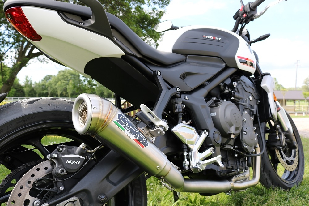 Exhaust compatible with Triumph Trident 660 2021-2024, Powercone Evo, Homologated legal full system exhaust, including removable db killer and catalyst 