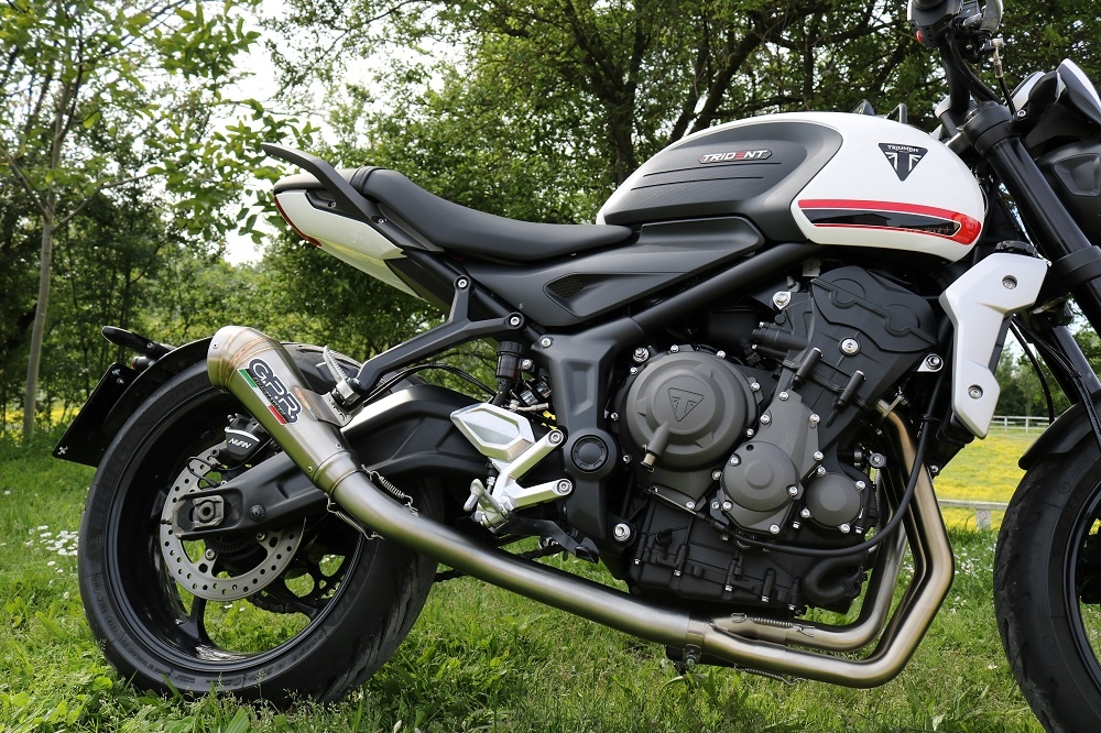 Exhaust compatible with Triumph Trident 660 2021-2024, Powercone Evo, Homologated legal full system exhaust, including removable db killer and catalyst 