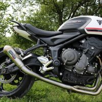 Exhaust compatible with Triumph Trident 660 2021-2024, Powercone Evo, Homologated legal full system exhaust, including removable db killer and catalyst 