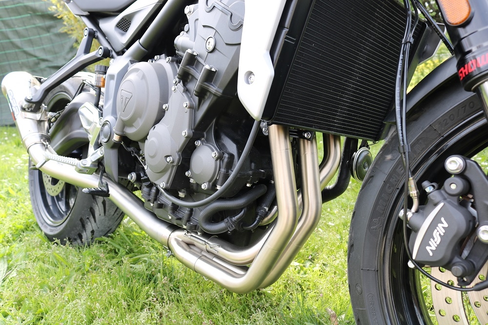 Exhaust compatible with Triumph Trident 660 2021-2024, Powercone Evo, Homologated legal full system exhaust, including removable db killer and catalyst 