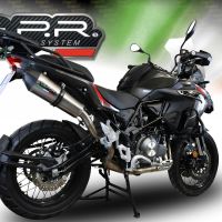 Exhaust system compatible with Benelli Trk 502 X 2021-2024, GP Evo4 Titanium, Homologated legal slip-on exhaust including removable db killer and link pipe 