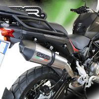 Exhaust system compatible with Benelli Trk 502 X 2017-2020, GP Evo4 Titanium, Homologated legal slip-on exhaust including removable db killer and link pipe 