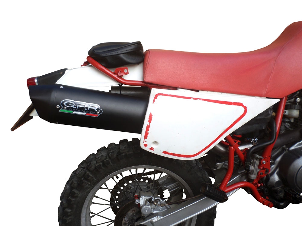 Scarico compatibile con Yamaha Tt 600 1983-1997, Furore Nero, Scarico omologato, silenziatore con db killer estraibile e raccordo specifico