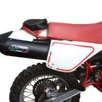Scarico compatibile con Yamaha Tt 600 1983-1997, Furore Nero, Scarico omologato, silenziatore con db killer estraibile e raccordo specifico