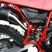 Scarico compatibile con Yamaha Tt 600 1983-1997, Trioval, Scarico omologato, silenziatore con db killer estraibile e raccordo specifico