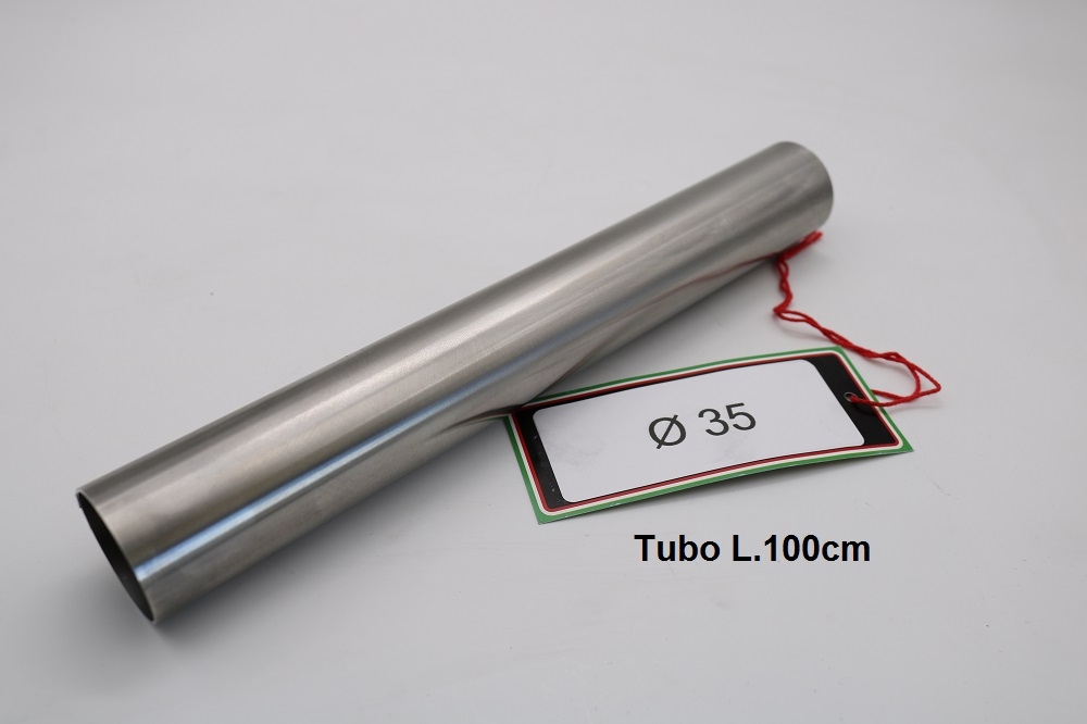 Scarico compatibile con Cafè Racer Cafè Racer 1-, Tubo inox D. 35mm X 1mm L.1000mm, 