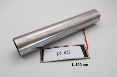 Exhaust compatible with Cafè Racer Cafè Racer 1-, Tubo inox D. 45mm X 1mm L.1000mm, 