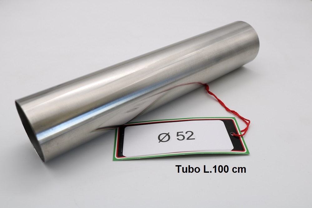 Scarico compatibile con Cafè Racer Cafè Racer 1-, Tubo inox D. 52mm X 1mm L.1000mm, 
