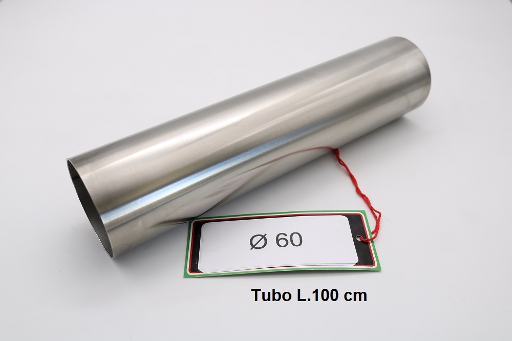 Scarico compatibile con Cafè Racer Cafè Racer 1-, Tubo inox D. 60mm X 1,2mm L.1000mm, 
