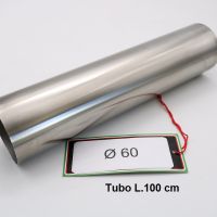 Scarico compatibile con Cafè Racer Cafè Racer 1-, Tubo inox D. 60mm X 1,2mm L.1000mm, 