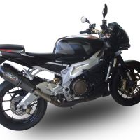 Exhaust system compatible with Aprilia Tuono R 1000 Factory 2006-2010, Gpe Ann. Poppy, Dual Homologated legal slip-on exhaust including removable db killers and link pipes 