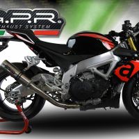 Exhaust system compatible with Aprilia Tuono V4 1100 - Rr - Factory 2015-2016, M3 Inox , Racing slip-on exhaust including link pipe 