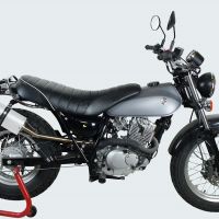 Scarico compatibile con Suzuki Rv 125 Van Van 2003-2017, Albus Ceramic, Terminale di scarico omologato, fornito con db killer estraibile, catalizzatore e raccordo specifico