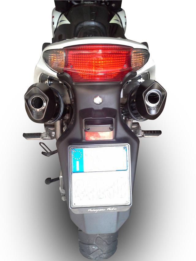 Scarico compatibile con Honda Varadero 1000 1999-2011, Furore Nero, Coppia di terminali di scarico omologati, forniti con db killer removibili e raccordi specifici
