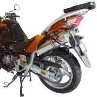 Scarico compatibile con Honda Varadero 1000 1999-2011, Trioval, Coppia di terminali di scarico omologati, forniti con db killer removibili e raccordi specifici